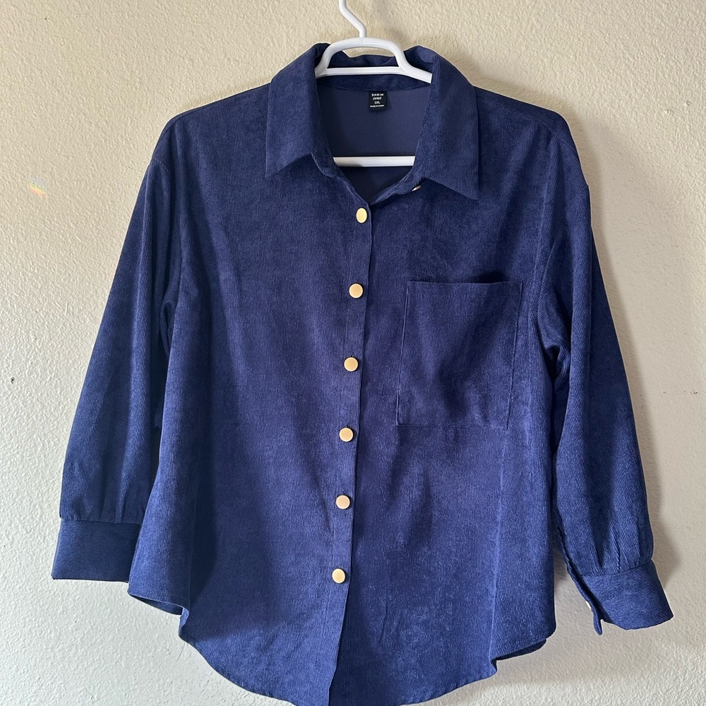 Beautiful blue corduroy shirt